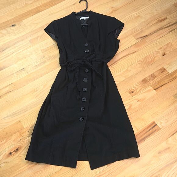 Sandra Darren women's black button-down career dress SZ-14 - Picture 2 of 8